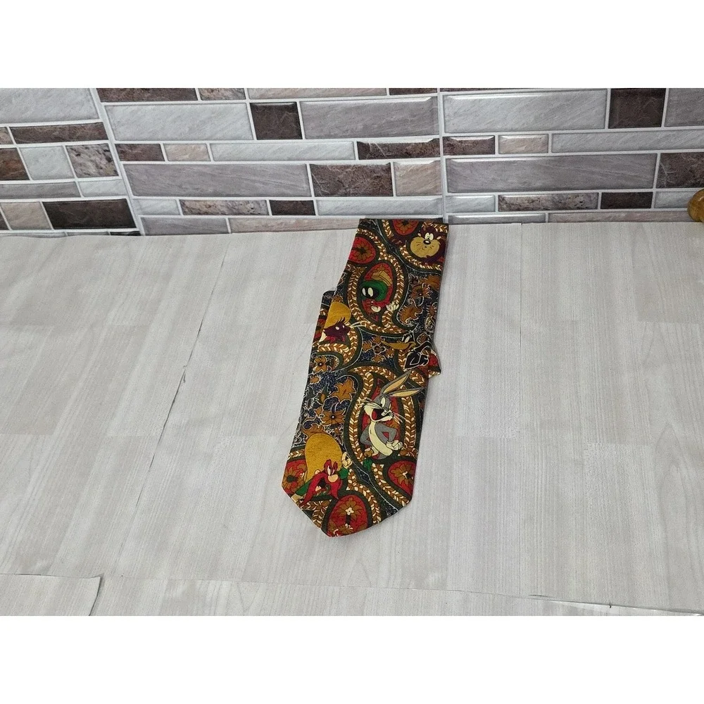 1993 Looney Tunes Tie Bugs Bunny Tasmanian Devil Marvin Martian Yosemite Sam - Picture 4 of 16